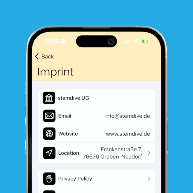 Impressum Screenshot