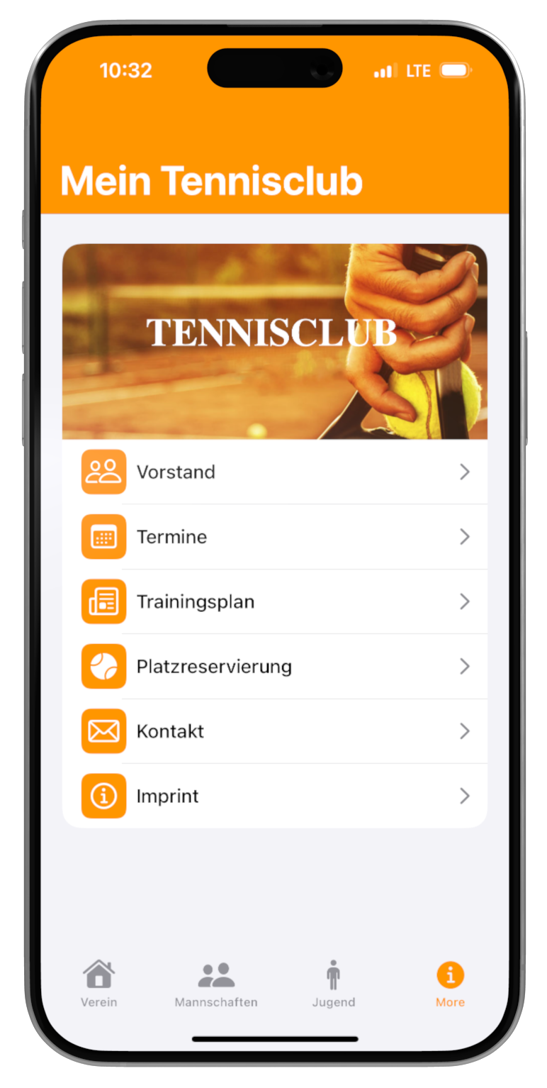 Tennisclub App Screenshot