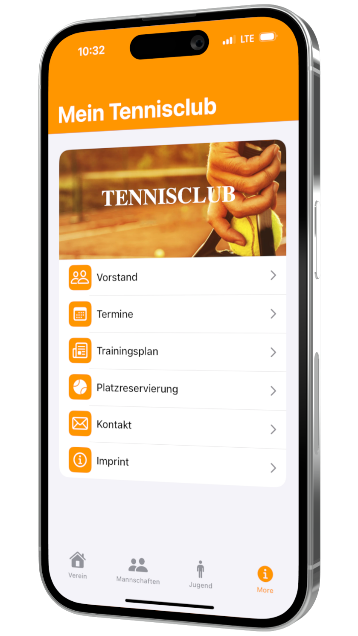 Tennisclub App Mockup